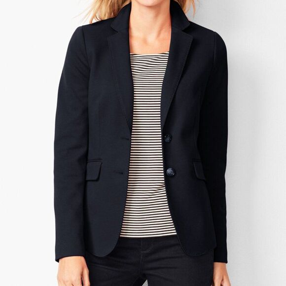 Talbots Piqué Knit Aberdeen Knit Blazer 10 Petite - Picture 1 of 9
